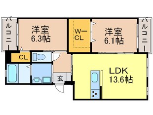 ERIOS COURT　永犬丸の物件間取画像